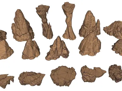 Collection - Rocks group of 3D model