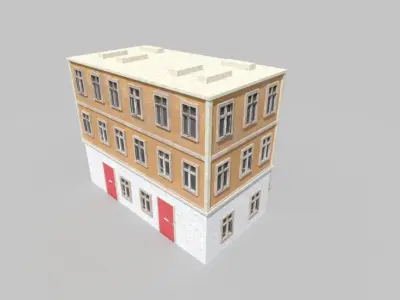 low poly old city building Low-poly 3D model