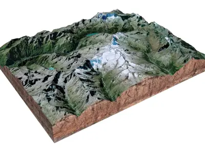 Gran Paradiso Graian Alps Italy 3D model