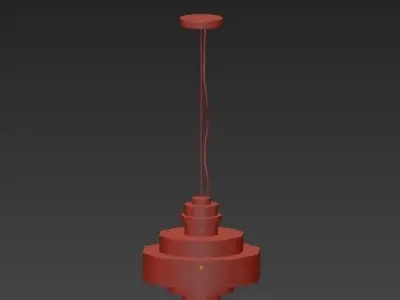 Untitled glass pendant light in gold and brass 3D model