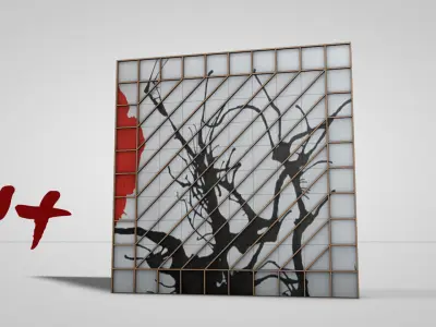 Lowpoly Japanese Doors Free low-poly 3D model