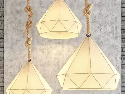 Poly rope chandelier 3D model