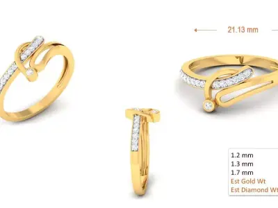 Diamond Ring for Women 3D print model 36