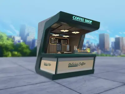 Food Vendor Kiosk V2 Low-poly 3D model