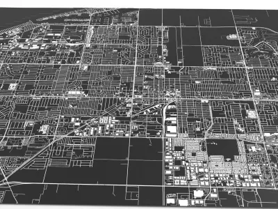 Cityscape Oxnard California USA 3D model