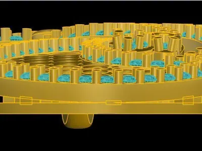 PENDANT gold and turquoise Free 3D print model