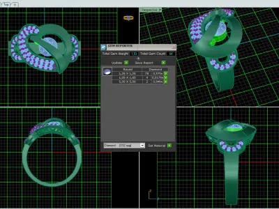 JEWELRY computer screen showing earrings 3D print model