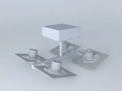 4 Spots metal box with three lights Free 3D model