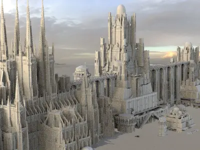 Edwardian fantasy City architecture 3D model 3D model
