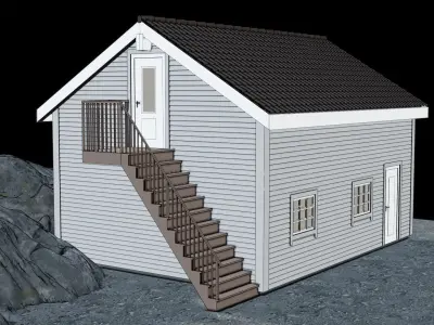 Double garage  3D model