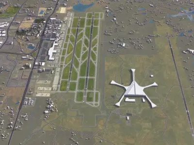 Changsha - Airport - CSX Low-poly 3D model