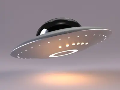 Mars Scene and UFO Low-poly 3D model