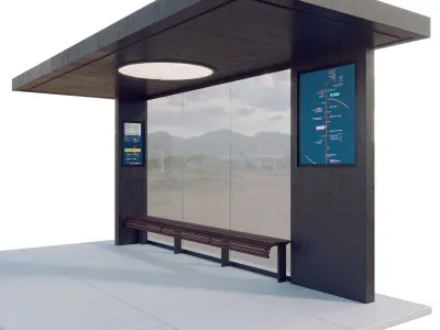 Bus Station 2 3D model purchase