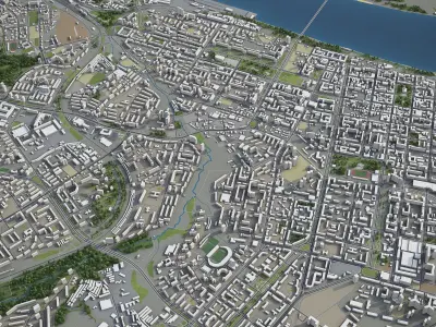 Perm - city  Low-poly 3D model