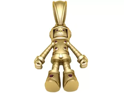 Gold Robot Pendant  3D Printable Model  3D print model