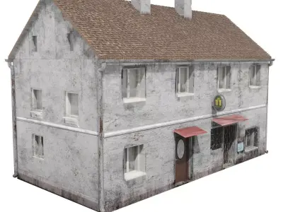 3D Old village store east europe Game Ready Low-poly 3D model