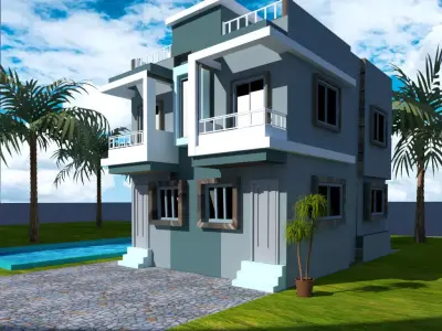 3d exterior model  made between 3027 square fit  3D model