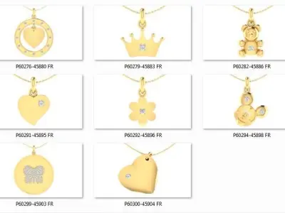 48 Light Weight charms Pendant 3dm stl render details  3D print model