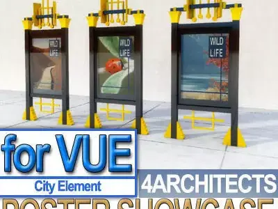 Poster Sign Display case City Element 3D model