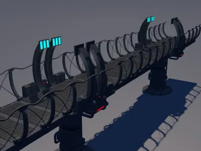 Sci Fi Bridge 3D model 4