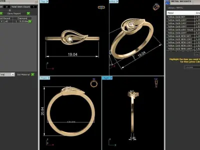 Diamond Ring For Women 3d Print Model 3D print model 66