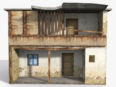 Slum b old rusty house Low-poly 3D model