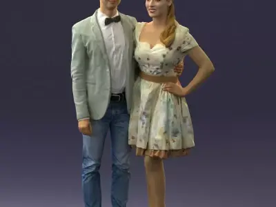 000030 Beautiful couple 0913 3D model