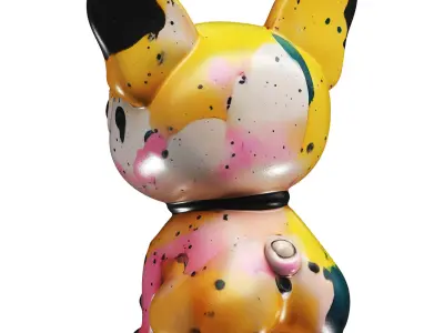 Dog Painting Low-poly 3D model