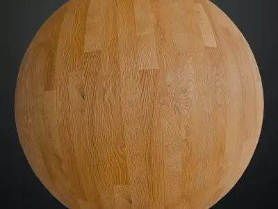 Natural Vertical-Plank Oak Parquet PBR Texture