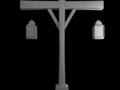 Old Street Lamp 2  Low-poly 3D model