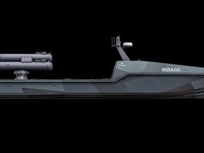  Mirage Saronic - Unmanned Robotic Autonomous Surface Vessel With Camo PBR 