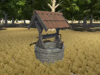 Well for Medieval Location Low-poly 3D model