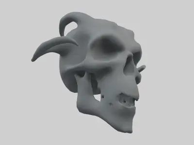 Demon Skull v1 002 Low-poly 3D model