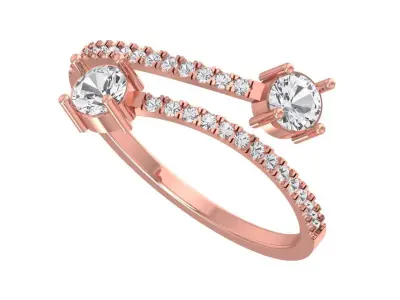 Solitaire Women Light Weight Band Ring 3D print model