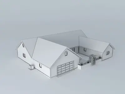 House with Finished Attic Free 3D model