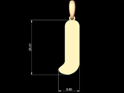 Initial Letters Pendant Sisyphus Light J 3D print model