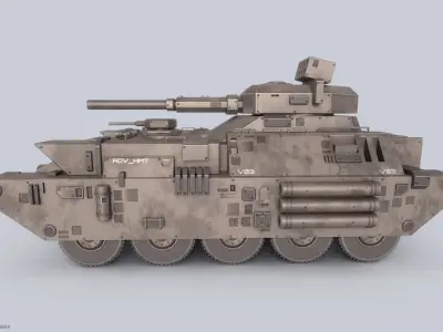 Advance Heavy Military Tank Low-poly 3D model