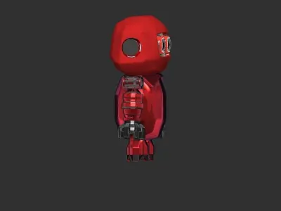Cute red robot 3D print model