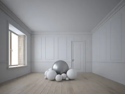 Multiple Renderer Setups - Mid-Century Type Room Scene- Lights Low-poly 3D model