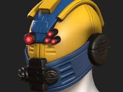 Helmet scifi fantasy futuristic military Scifi  Low-poly 3D model order