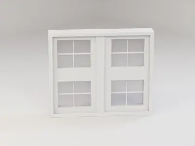 Picture Style Double-Split Window Low-poly 3D model