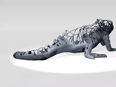 Iguana Dust Voronoi 3D model