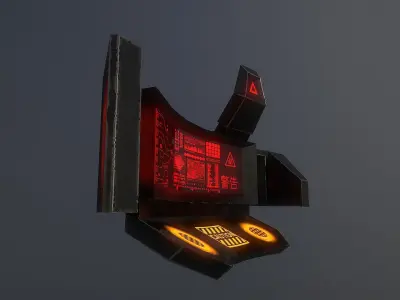 Sci-fi Computer Low-poly 3D model