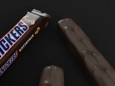 Snickers chocolate with nuts 3D model 3D model