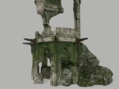 old temple  Low-poly 3D model