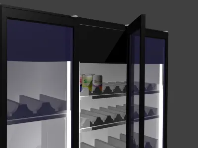 Convenience Store Fridge - minimally stocked Low-poly 3D model