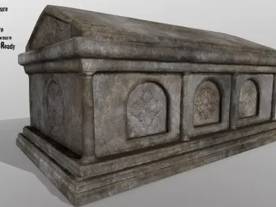 tomb 1 gravestone Low-poly 3D model