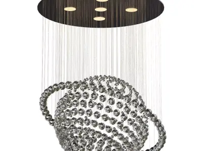 SS Modern Crystal 5 Light Chandelier 3D model