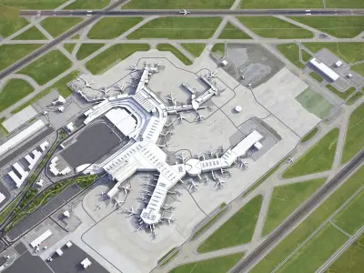 Vancouver - Airport - YVR Low-poly 3D model