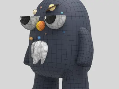 Art toy solar system 3D model Low-poly 3D model